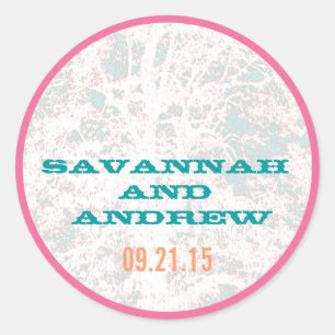 Redonda Pegatina de letras de reproducción de árbol de bir