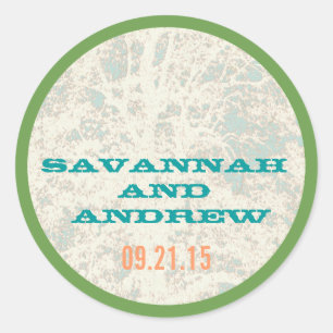 Redonda Pegatina de letras de reproducción de árbol de bir