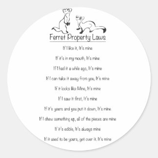 Redonda Pegatina de leyes de propiedad de Ferret