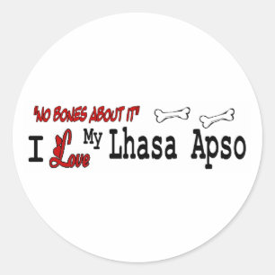 Redonda Pegatina de Lhasa Apso (I Love)