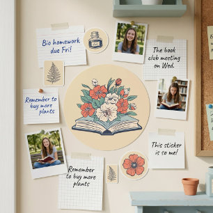 Redonda Pegatina de libro