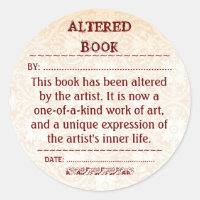 Pegatina de libro alterado
