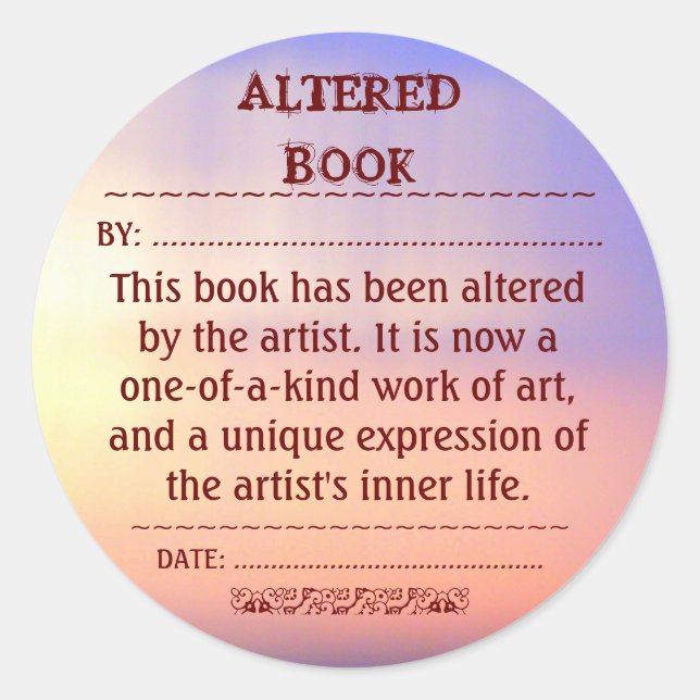 Redonda Pegatina de libro alterado (Anverso)