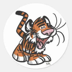 Redonda Pegatina de Lil'Tiger