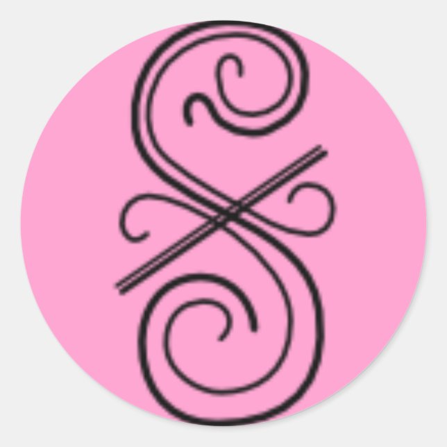 Redonda Pegatina de línea curva (Anverso)