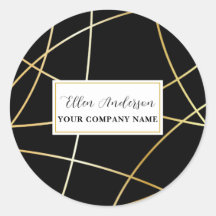 Pegatina de líneas de oro abstractas