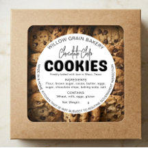 Pegatina de lista de ingredientes de galletas de l