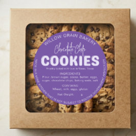Redonda Pegatina de lista de ingredientes para galletas de