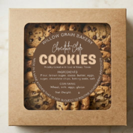 Redonda Pegatina de lista de ingredientes para galletas de
