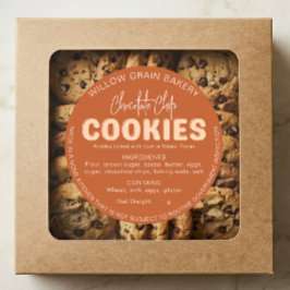 Redonda Pegatina de lista de ingredientes para galletas de