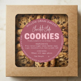 Redonda Pegatina de lista de ingredientes para galletas de