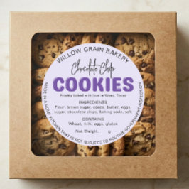 Redonda Pegatina de lista de ingredientes para galletas de
