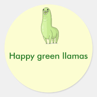 Redonda Pegatina de llama verde