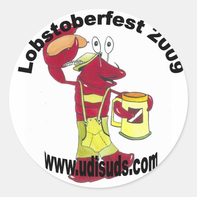 Redonda pegatina de lobstoberfest (Anverso)