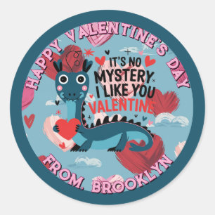 Redonda Pegatina de Loch Ness Valentine