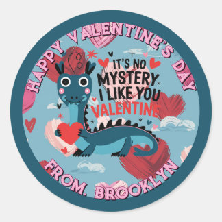 Redonda Pegatina de Loch Ness Valentine