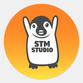 REDONDA PEGATINA DE LOGO DE STM