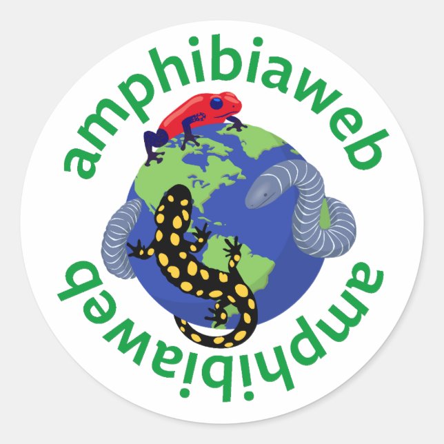 Redonda pegatina de logotipo de anfibio (Anverso)