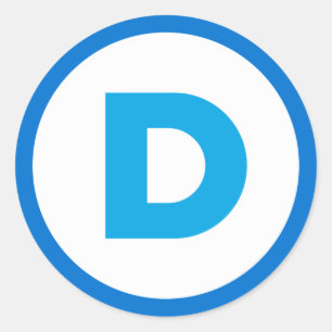 Redonda Pegatina de logotipo democrático