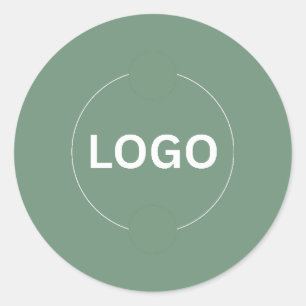 Redonda Pegatina de logotipo empresarial minimalista verde