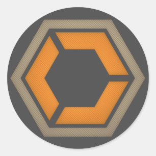 REDONDA PEGATINA DE LOGOTIPO HEX DE 3"