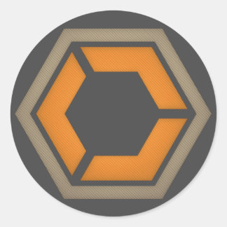 REDONDA PEGATINA DE LOGOTIPO HEX DE 3"
