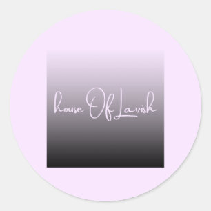 Redonda Pegatina de logotipo lujoso lila noir ombre de luj