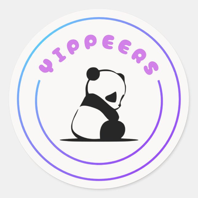 Redonda Pegatina de logotipos de Yippeers (Anverso)