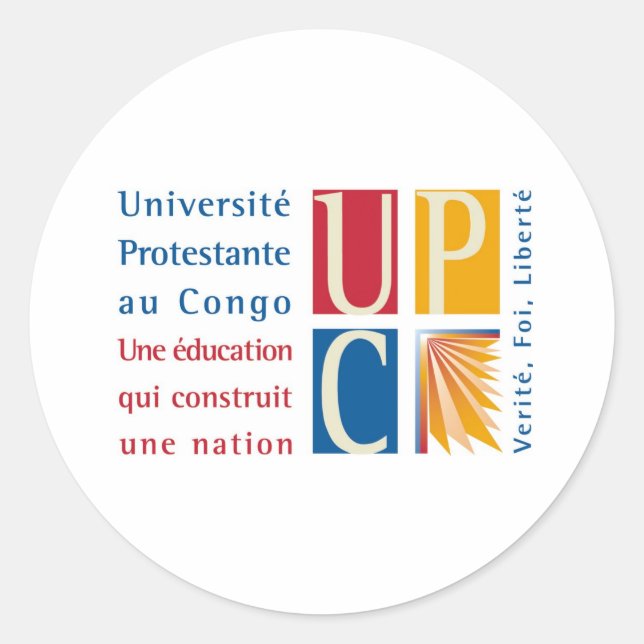 Redonda Pegatina de logotipos UPC (Anverso)