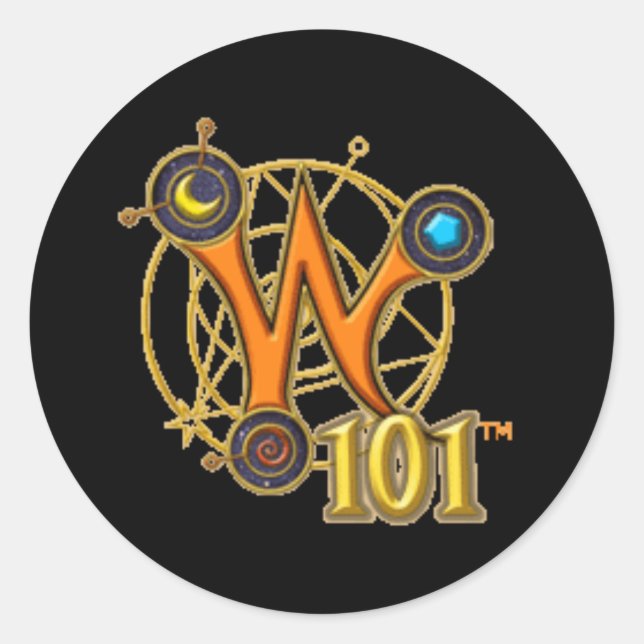 Redonda Pegatina de logotipos Wizard101 (Anverso)