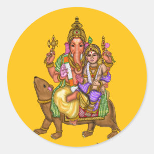 Redonda Pegatina de Lord Ganesha
