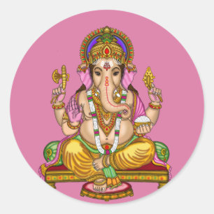 Redonda Pegatina de Lord Ganesha