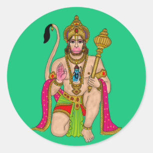Redonda Pegatina de Lord Hanuman