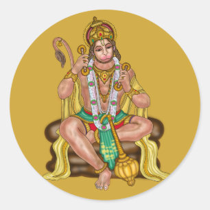 Redonda Pegatina de Lord Hanuman
