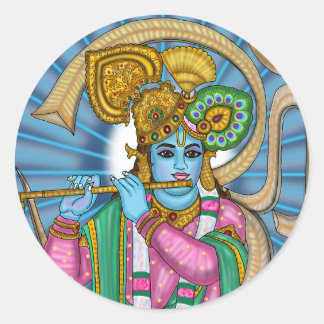 Redonda Pegatina de Lord Krishna