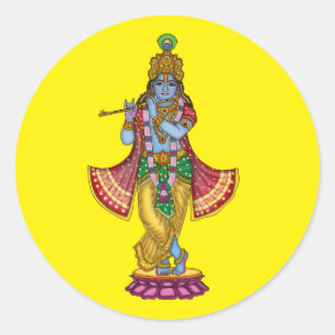 Redonda Pegatina de Lord Krishna