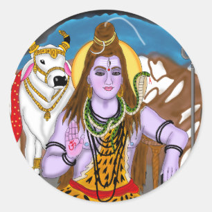 Redonda Pegatina de Lord Shiva