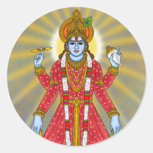Redonda Pegatina de Lord Vishnu