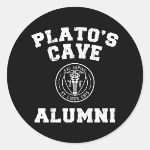 Redonda Pegatina de los alumnos de la cueva de Platón