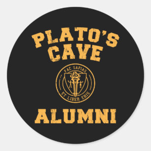 Redonda Pegatina de los alumnos de la cueva de Platón