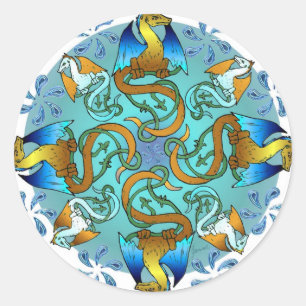 Redonda Pegatina de los azules de Bornholm