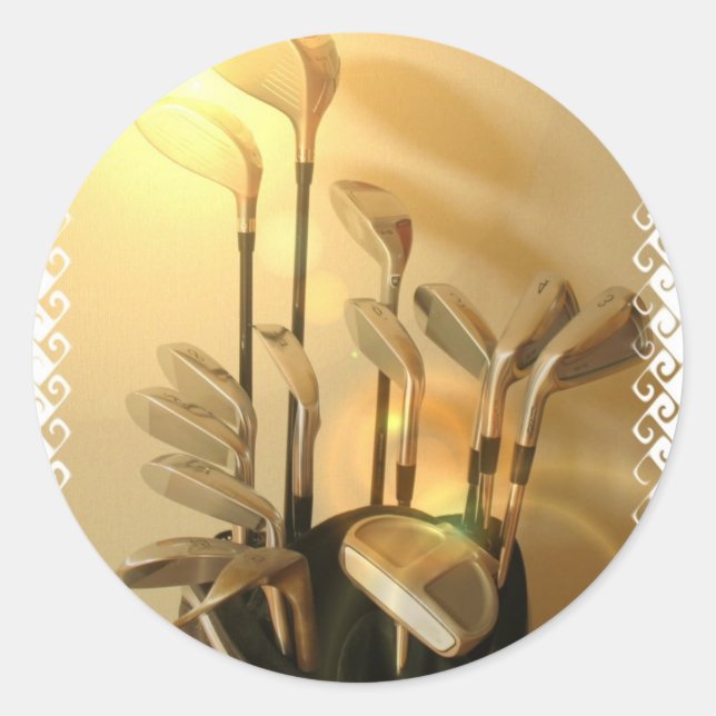 Redonda Pegatina de los clubes de golf (Anverso)