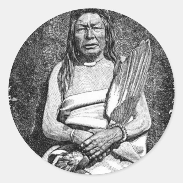Redonda Pegatina de los Indios Americanos (Anverso)