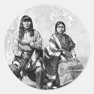 Redonda Pegatina de los Indios Americanos