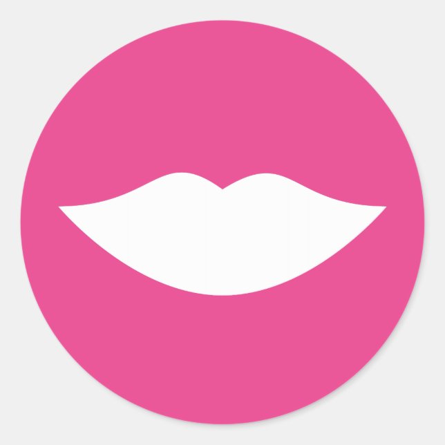 Redonda Pegatina de los labios rosados revelados de género (Anverso)
