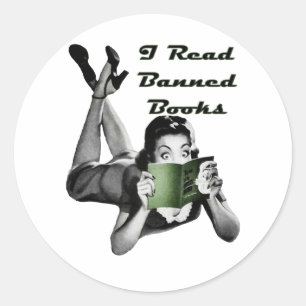 Redonda Pegatina de los libros prohibidos