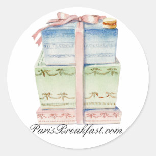 Redonda Pegatina de los pasteles de París