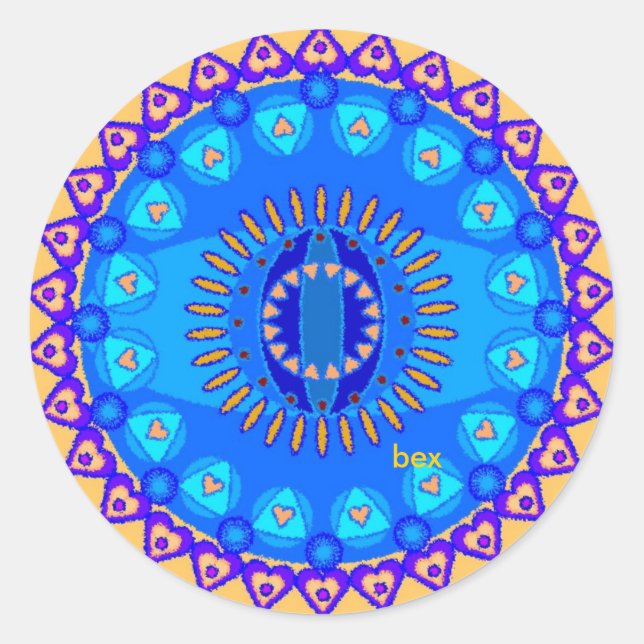 Redonda Pegatina de Love Mandala (Anverso)