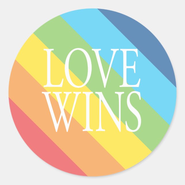 Redonda Pegatina de Love Wins (Anverso)