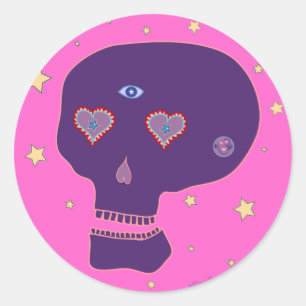 Redonda Pegatina de LoveSkull
